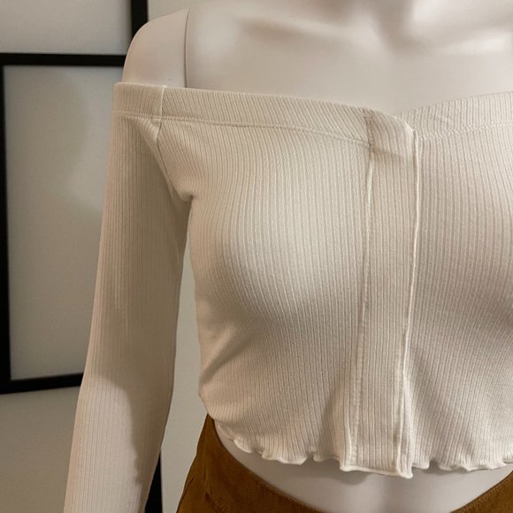 forever 21 white off shoulder crop top - Picture 5 of 5